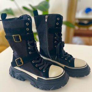 Black converse style shoe boots
